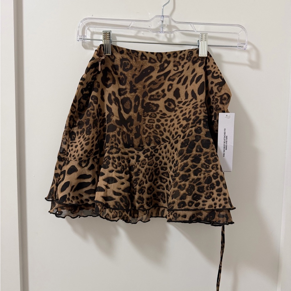 NWT Princess Polly Leopard Print Luned Mini Skirt